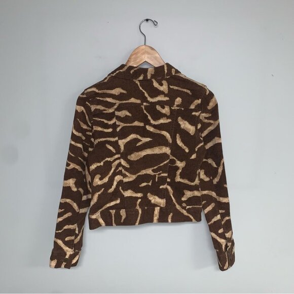 Lauren Ralph Lauren Vintage Denim Jacket Women’s Size Small P Brown Animal Print - Picture 5 of 11